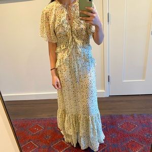 Doên Antoinette Dress in Yellow Victoria Floral